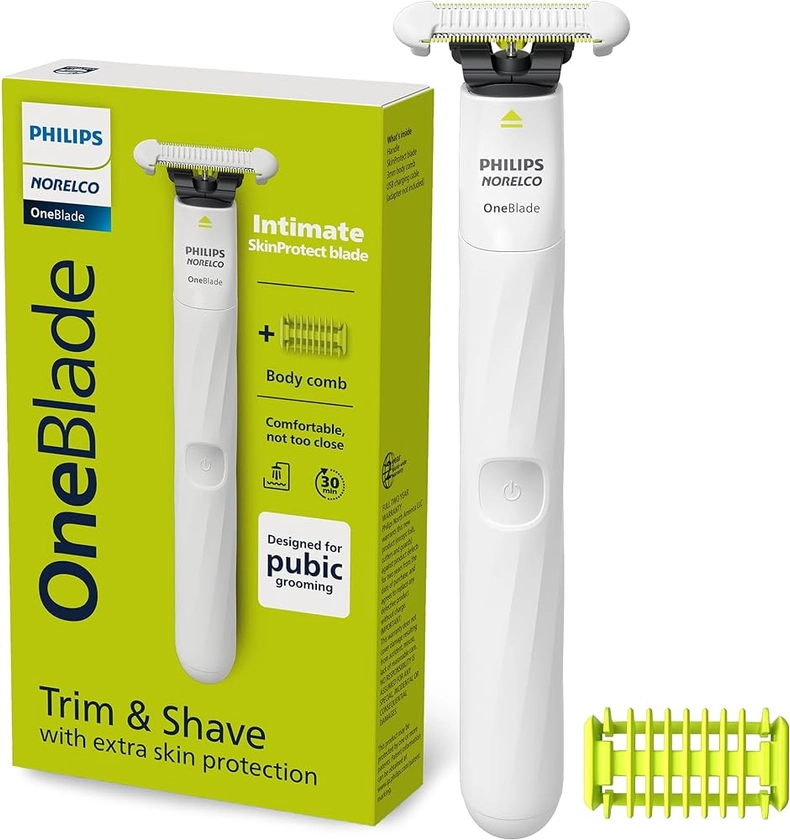 Philips Norelco OneBlade Unisex Intimate Pubic & Personal Body Groomer & Trimmer, QP1924/70