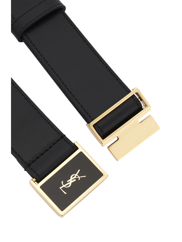 Saint Laurent Cassandre Belt in Nero | FWRD