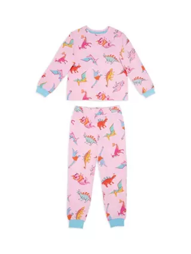 Chelsea Peers Kids' Dinosaur Print Long Sleeve Pyjama Set