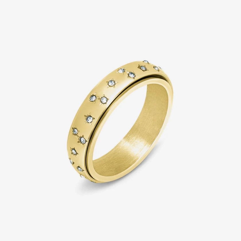 gold night sky anxiety ring