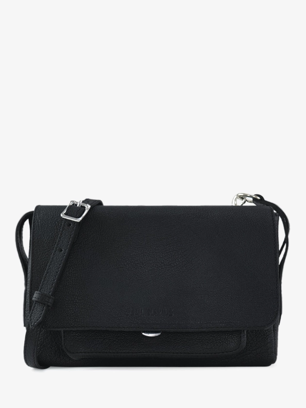 Diane S Noir - sac bandoulière cuir noir femme | PAUL MARIUS