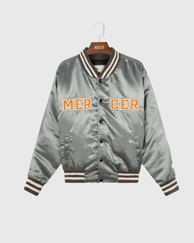 MERCER VARSITY JACKET - SATIN - OLIVE