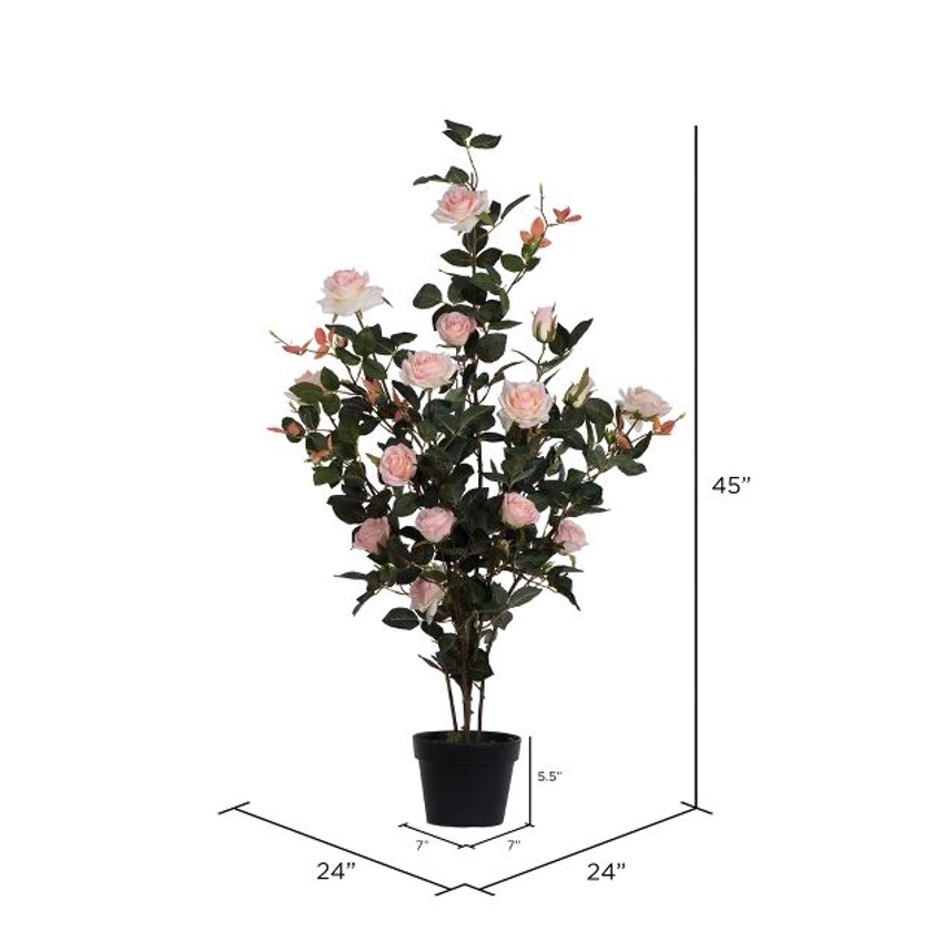 Vickerman 45" Artificial Rose Plant in Pot