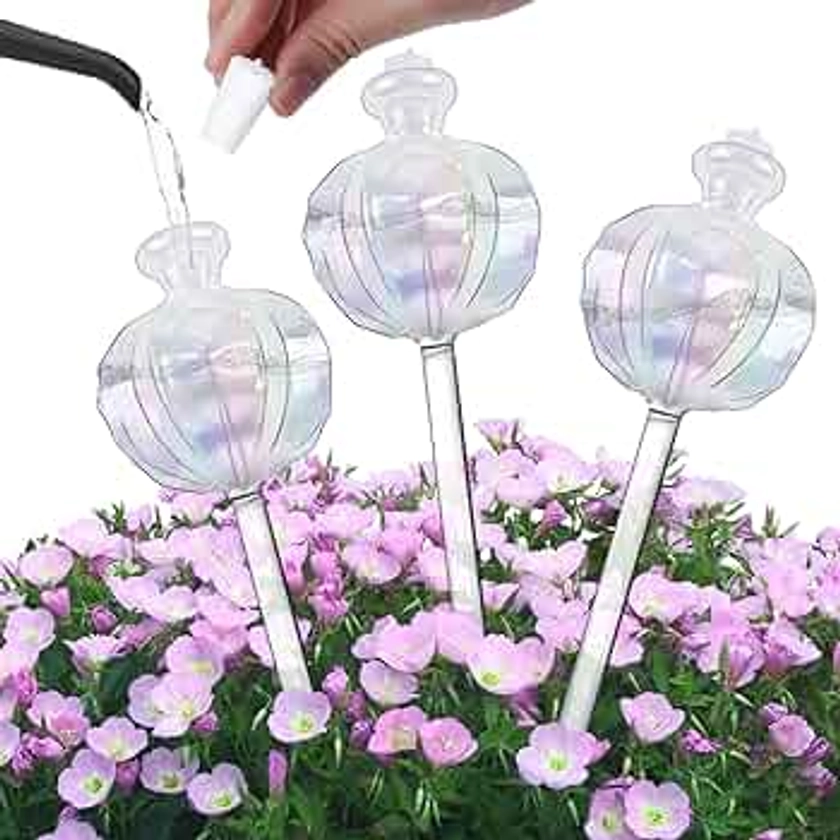 Tefola 3 Pcs Plant Watering Globes, Cactus Self Watering Spikes, Plant Watering Devices, Watering System for Potted Plants, Automatic Self-Watering System for Indoor and Outdoor Plants