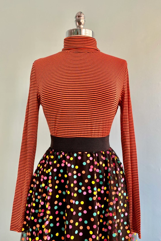 Trick or Treat Orange and Black Striped Top by Banned