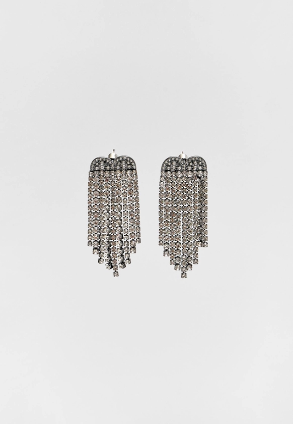 Boucles d’oreilles cascade cœur et brillants - Bijoux femme | Stradivarius France