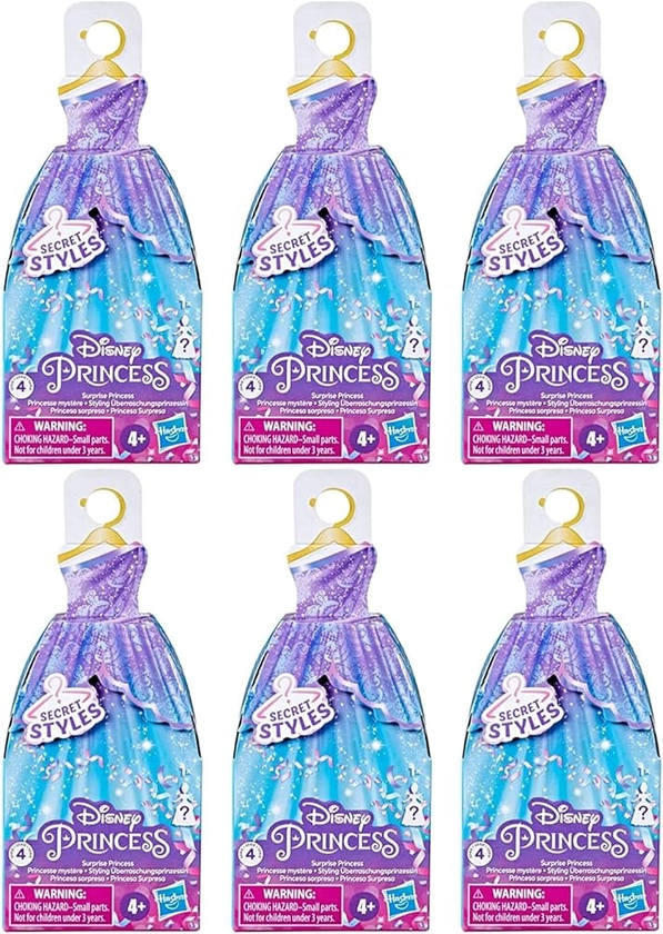 Disney Princess Secret Styles Series 4 Lot de 6 boîtes aveugles 9 cm