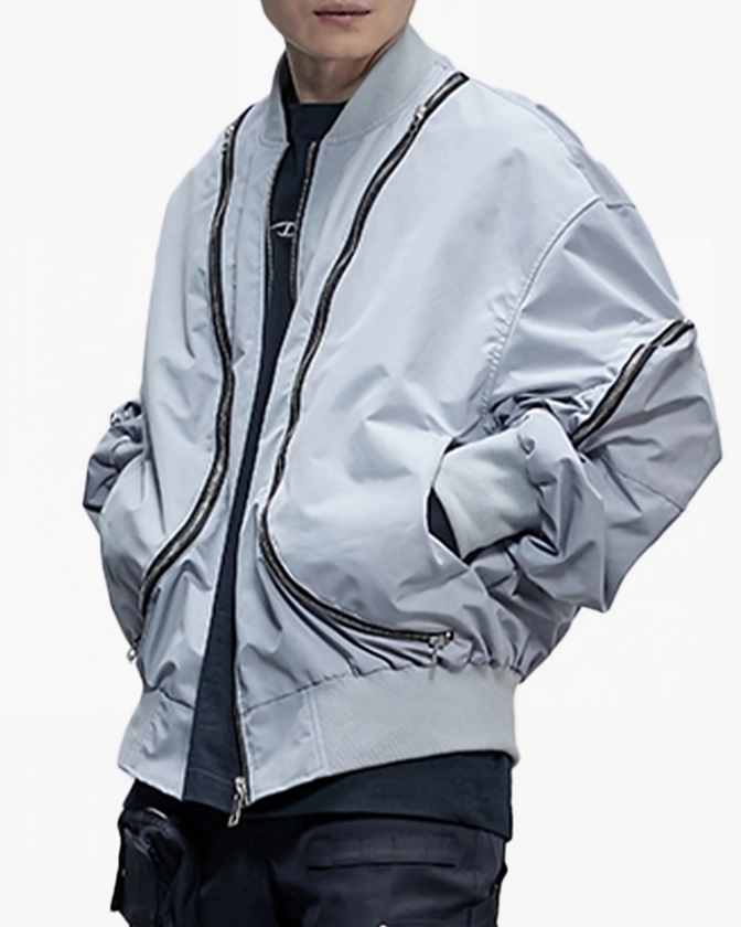 Hidden Pocket MA-1 Oversized Bomber Jacket