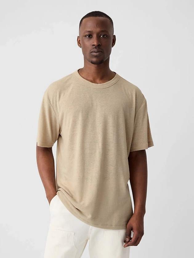 Relaxed Linen-Blend T-Shirt