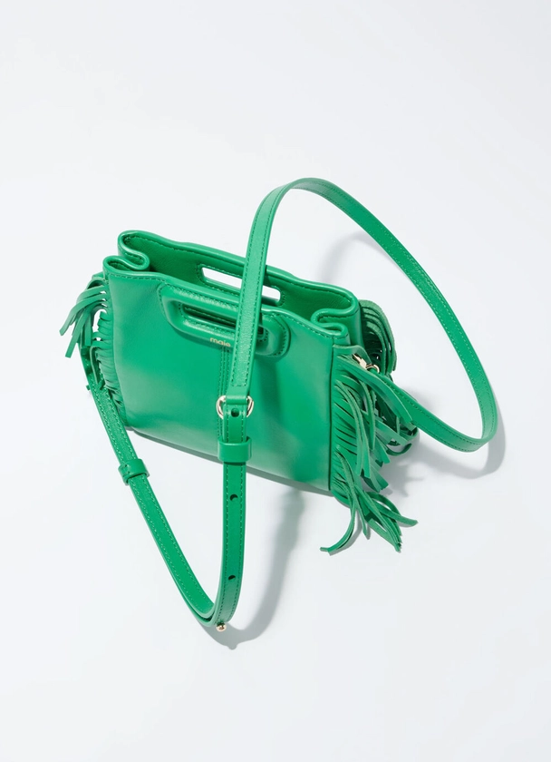 Sac M Mini En Cuir Lisse - Vert - Maje