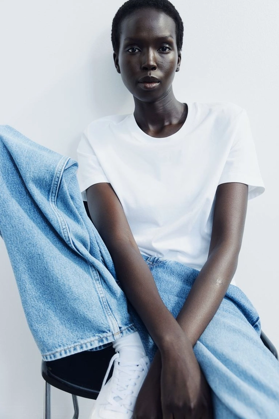 T-shirt en coton - Blanc - FEMME | H&M FR