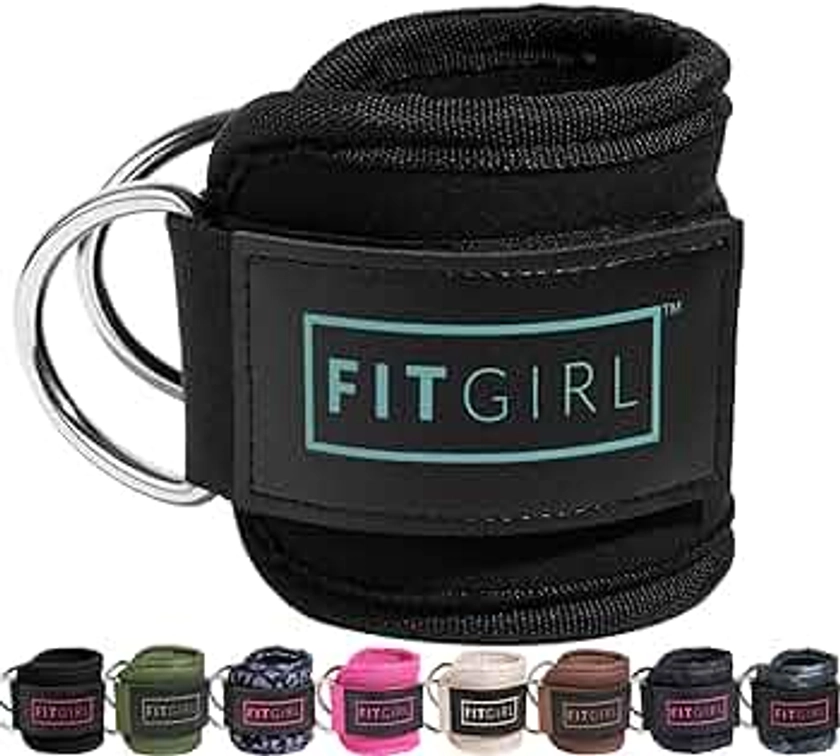 FITGIRL - Ankle Strap for Cable Machines and Resistance Bands, Work Out Cuff Attachment for Home & Gym, Glute Workouts - Kickbacks, Leg Extensions, Hip Abductors, for Women Only