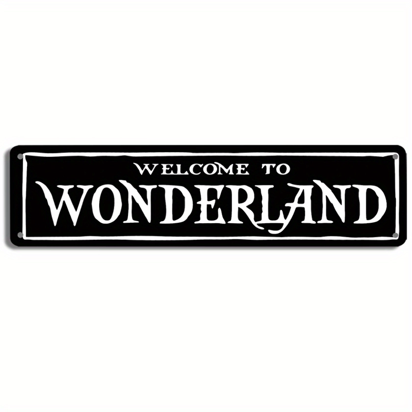 Add A Spooky Touch To Your Home With This Welcome To Wonderland Gothic Decor Sign! - Temu United Kingdom