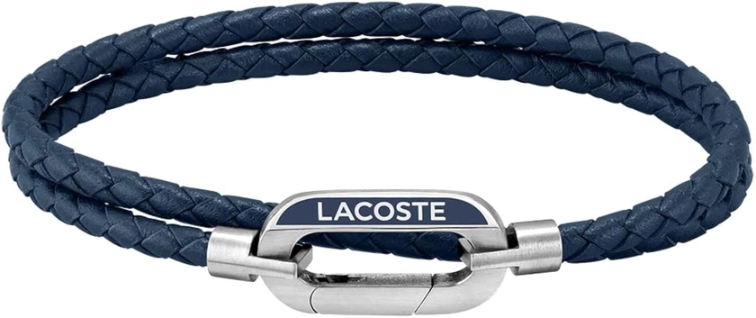 Lacoste Bracelet en cuir pour Homme Collection STARBOARD disponible en Bleu, verte et marron