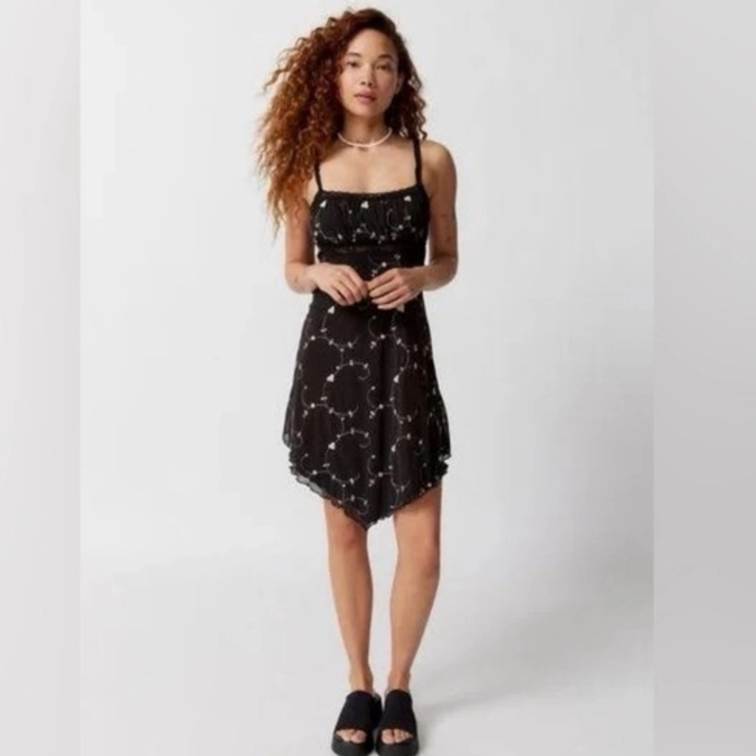 Urban Outfitters Embroidered Hanky Hem Dress