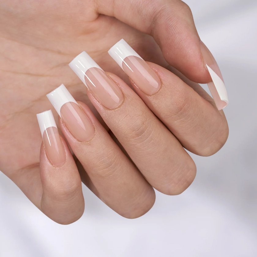 Nude Long Square Press On Nails