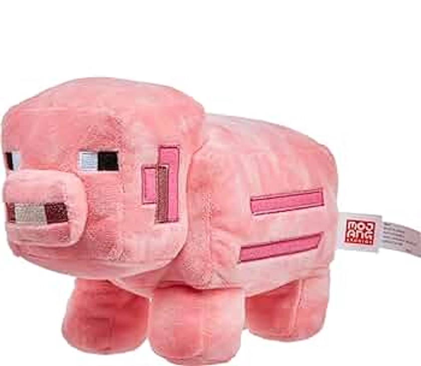 Minecraft Plush 8-in Pig Character Doll, Soft, Collectible Gift for Fans Age 3 and Older,Pink,8 inches