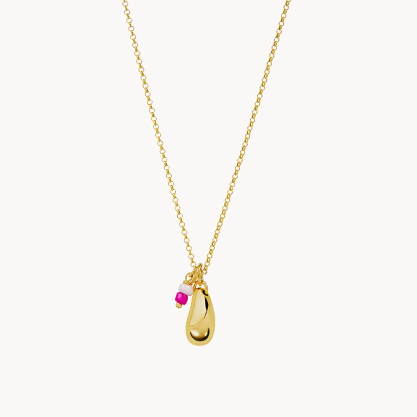 NECKLACE PINK TEARDROP | BY LIA