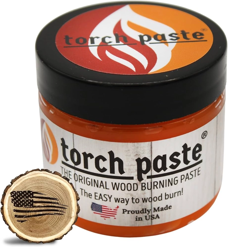 Torch Paste,La pâte à bois originale depuis 2020,Testé en laboratoire et certifié ASTM D-4236,Non toxique,Utilisation sur bois, papier cartonné, toile, denim et plus encore,Application facile