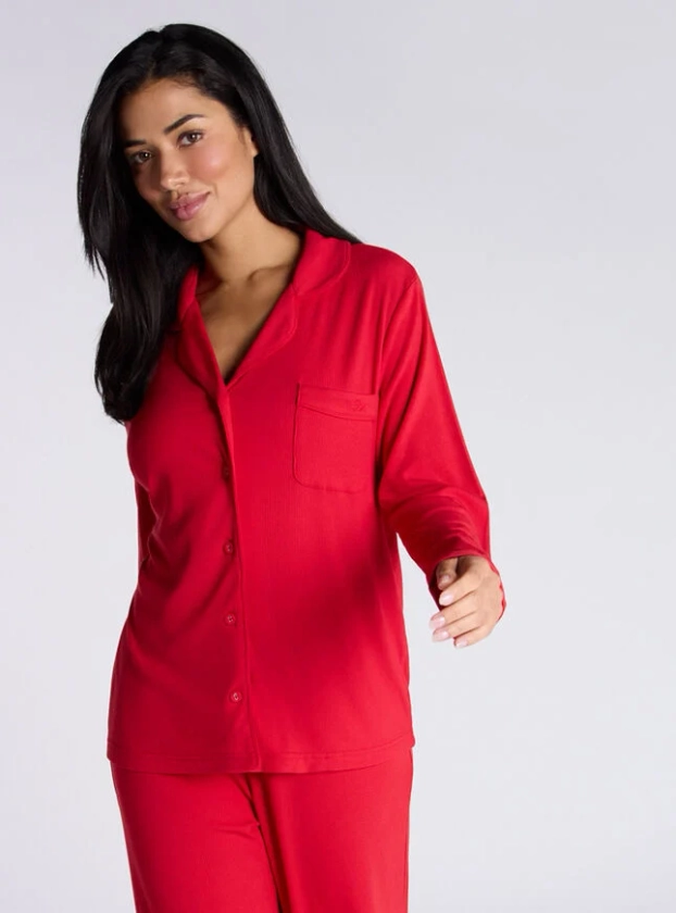 Ribbed Modal Pyjama Top | Boux Avenue