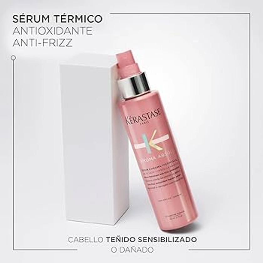 Kérastase, Chroma Absolu, Sérum Thermo-Protecteur, Hydratant & Anti-Frisottis, Sans Rinçage, Pour Cheveux Colorés Sensibilisés ou Abîmés, Sérum Chroma Thermique, 150 ml