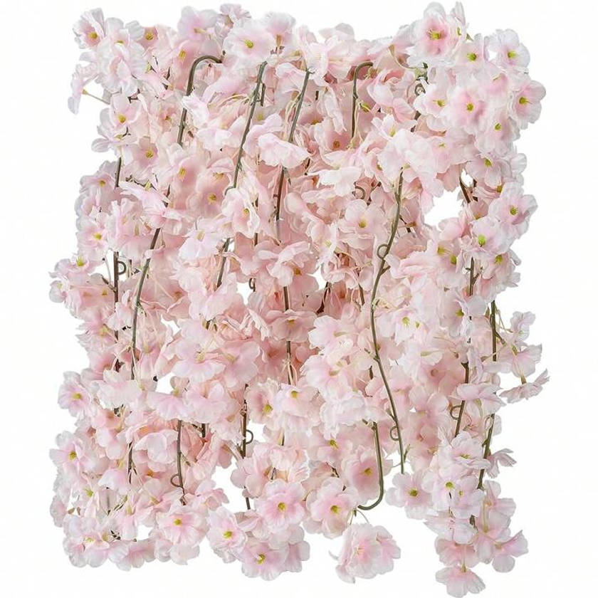 1PC Silk Cherry Blossom Vine Artificial Flowers Fake Sakura Plants Valentine's Day Bride Bouquet For Autumn Decorations Wedding Vase For Home Dining Room Bedroom Decorations, Festival Birthday Party Accessories, Outdoor Garden Decorations | SHEIN UK