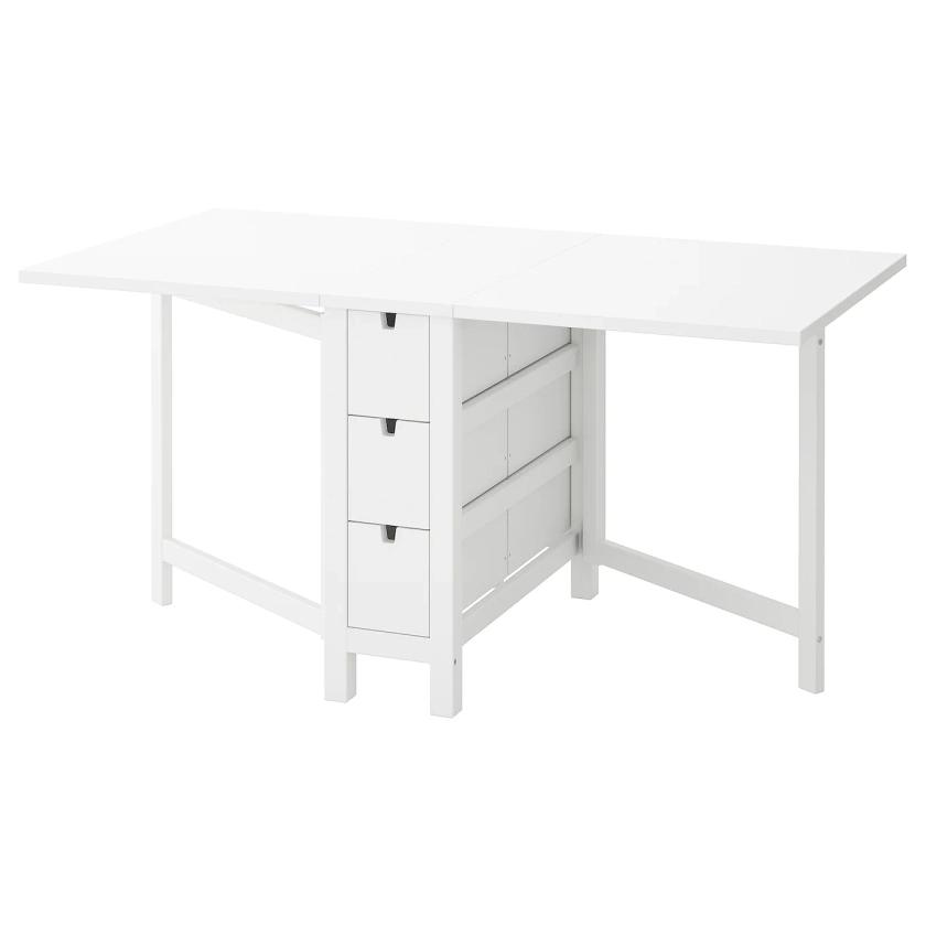NORDEN Table à rabat - blanc 26/89/152x80 cm