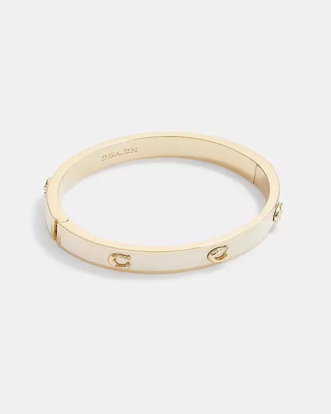 COACH® | Pegged Signature Hinged Bangle