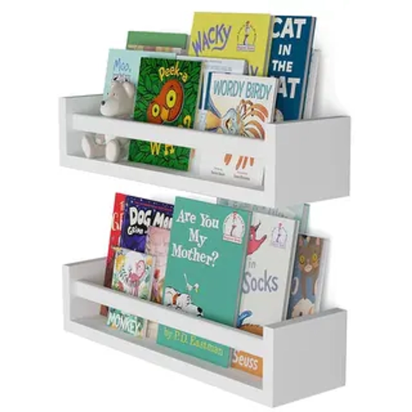 Wallniture Elba Wall Mounted Kids Shelves Nursery Storage Toy Organizer Wood Bookshelf, Set of 2 - N/A | Overstock.com Shopping - The Best Deals on Kids' Storage | 41138320