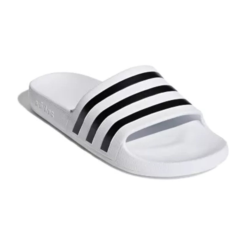 adidas Unisex Adult Adilette Aqua Slide Sandals, Color: White Black White - JCPenney