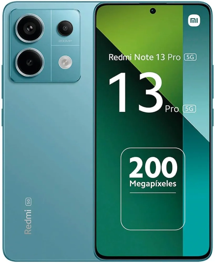 Xiaomi Redmi Note 13 Pro Smartphone, 5G, 8 + 256 GB, 16,67 cm (6,67 Zoll) Display, 1,5K 120 Hz AMOLED-Display, Snapdragon 7s, Ultra -Clear 200-MP-Kamera mit OIS, 5100 mAh, 67 W Turboaufladung, Blau