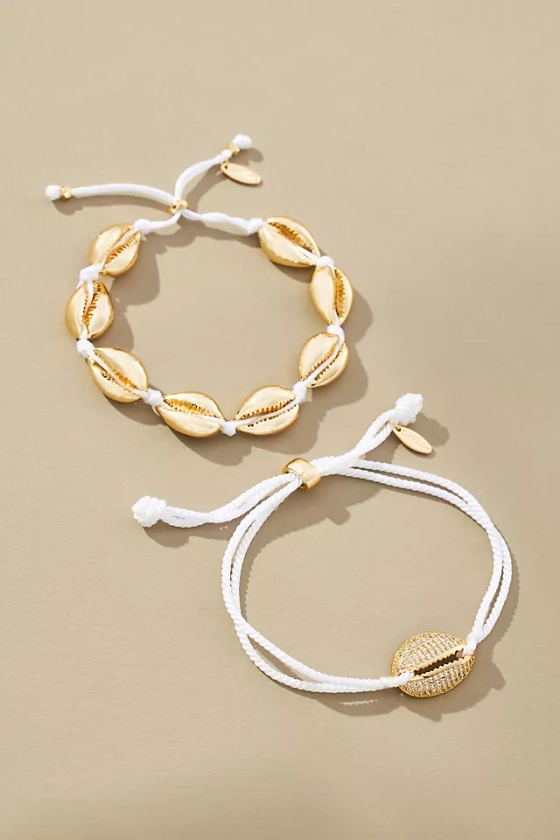 Seashell Rope Mix Bracelets, Set of 2