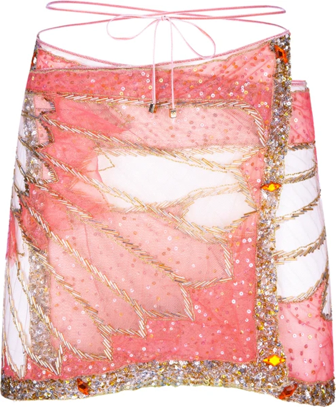 Roberto Cavalli Spring 2000 Embellished Wrap Skirt