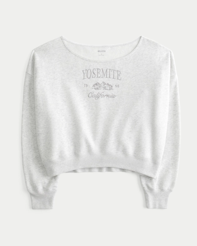 Women's Easy Off-the-Shoulder Yosemite California Graphic Sweatshirt | Women's Sale | HollisterCo.com