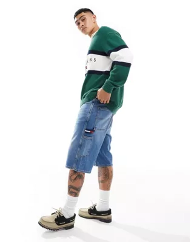 Tommy Jeans - Short en jean charpentier style skateur - Délavage moyen | ASOS