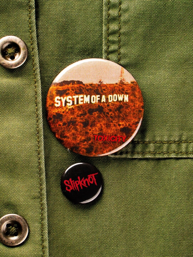 Slipknot Pin, Heavy Metal Buttons, Heavy Metal Pins, music buttons, music pins, nu metal pins, pinback buttons, metal band pins, Slipknot