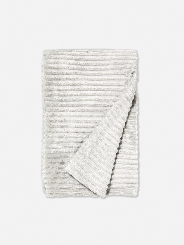 Large Soft Ribbed Throw