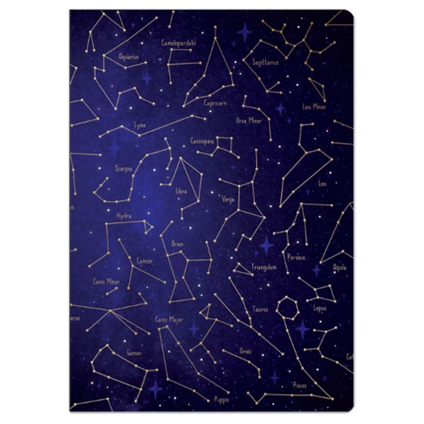 Piccadilly Astrology Lined Flatline Journal Cardstock Blue 200 Pages