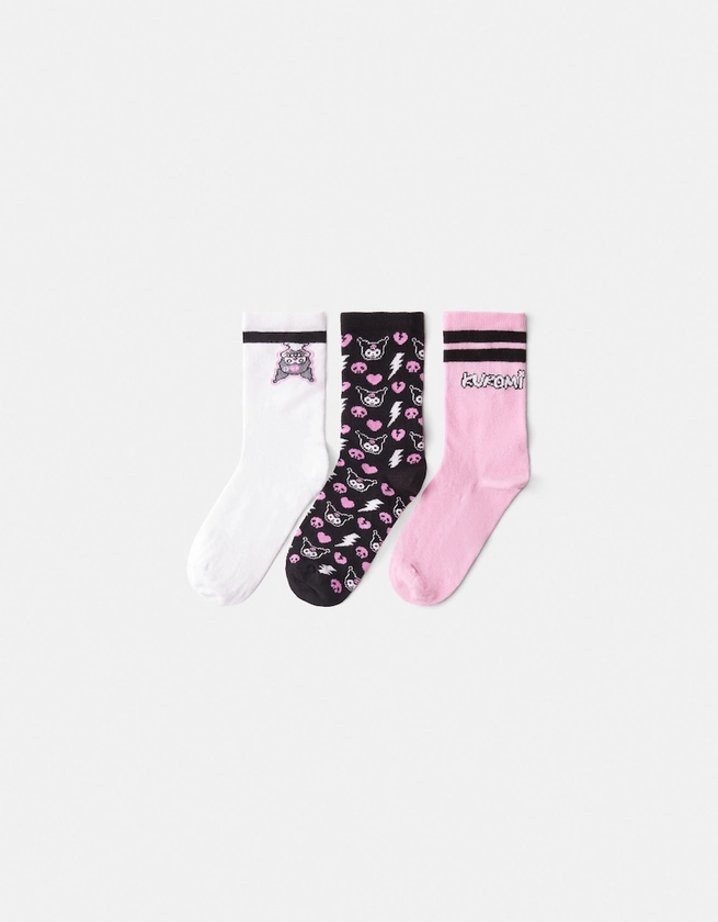 Lot 3 chaussettes imprimées Kuromi - BSK Teen