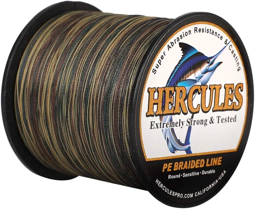 Hercules Braided Fishing Line 4 Strands 100m-2000m 6lb-100lb Super Strong PE Fishing Wire Multifilament Fishing Lines for Saltwater & Freshwater Fishing