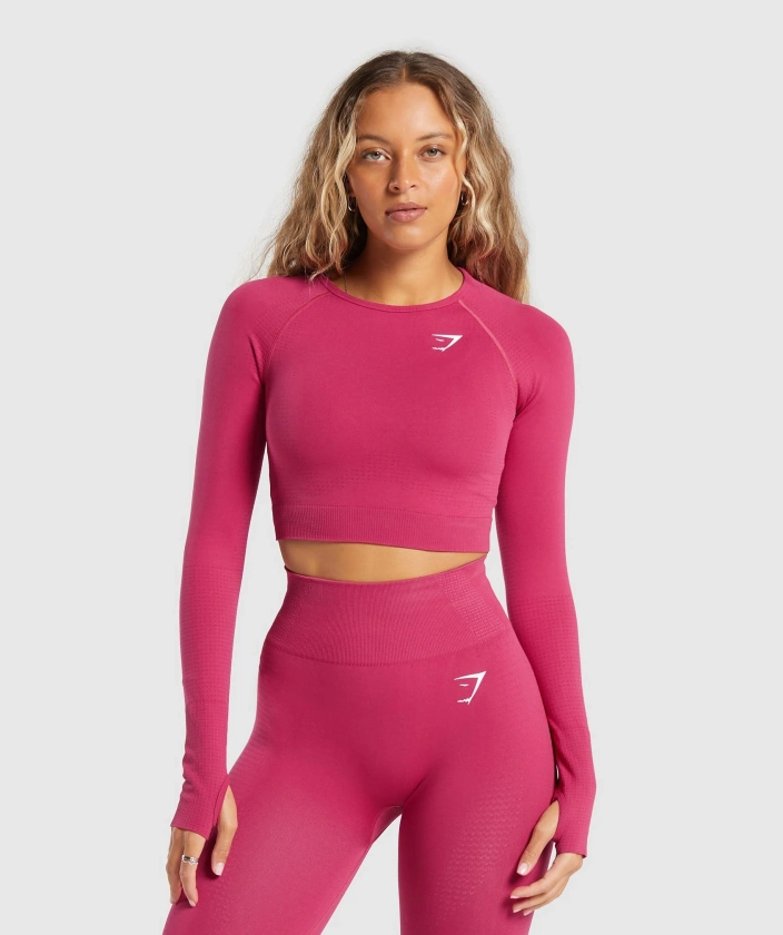 Gymshark Vital Seamless 2.0 Crop Top - Vintage Pink/Marl