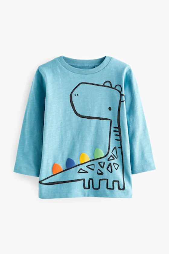 Buy Blue Dino Long Sleeve Character T-Shirt (3mths-7yrs) from the Next UK online shop
