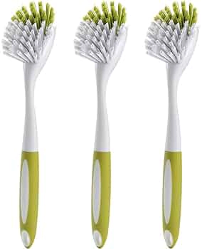 Washing Up Brushes for Dish Kitchen Sink Pot Pan Scrubbing with Durable Bristles, Yellow-green 3Pcs : Amazon.co.uk: Home & Kitchen