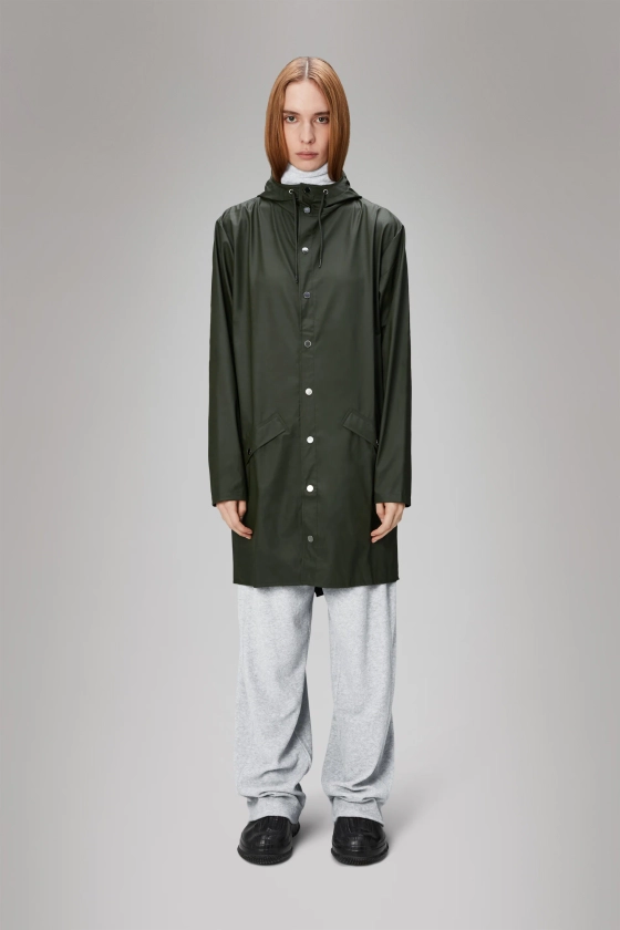 Rains® Long Jacket en Green pour 95€ | Livraison Gratuite