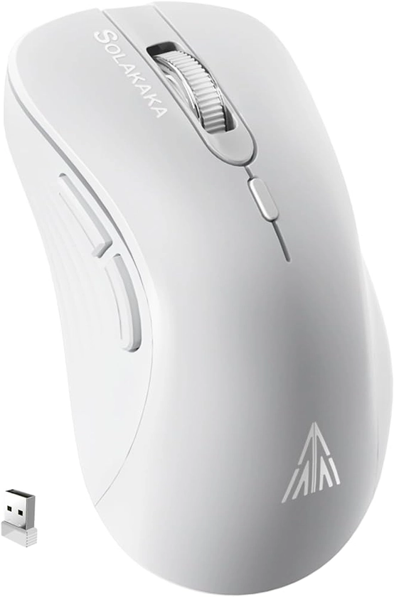 Amazon.com: SOLAKAKA SM66 White Silent Dual Mode Bluetooth/2.4GHz Wireless Mouse, Adjustable 4200 DPI,Rechargeable Computer Mouse Wireless Office Mouse for PC Mac Laptop, Desktop : Electronics