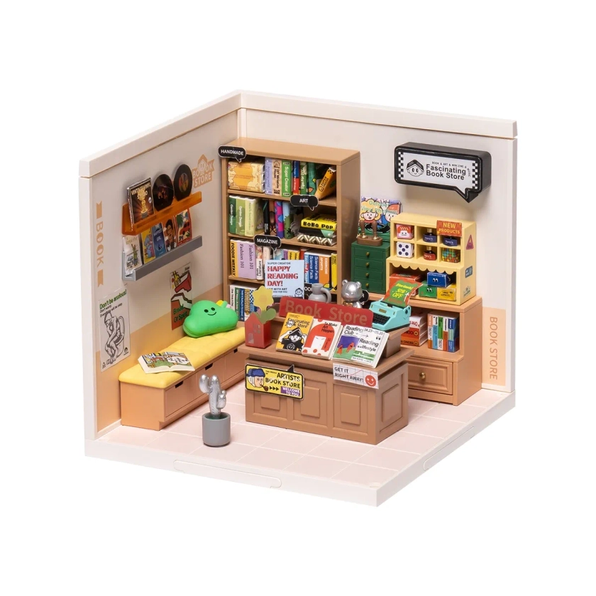 Rolife Maison Miniature en Plastique - Fascinant Magasin de Livres DW004