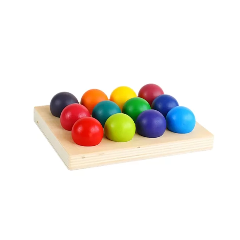 Wooden Rainbow Balls Color Sorting Game - GetKidzly