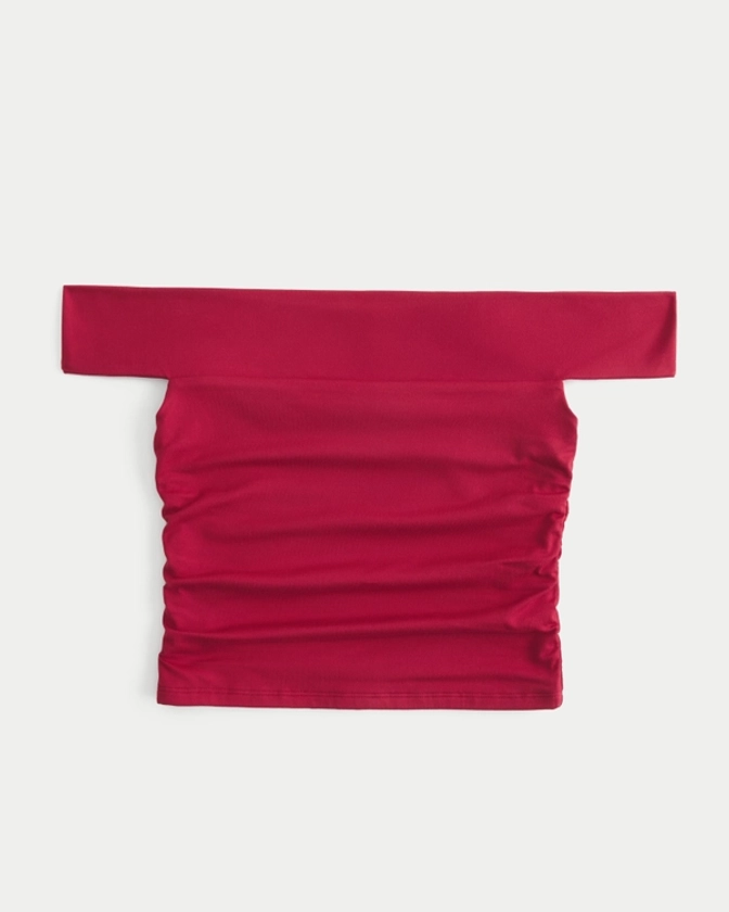 Women's Soft Stretch Seamless Fabric Ruched Off-the-Shoulder Top | Women's Tops | HollisterCo.com