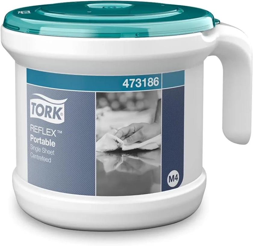 Tork Reflex Portable Starter Pack Centrefeed Paper Towel en Dispenser Wit en turquoise M4, robuust ontwerp, 1 pak, 473186 + navulling voor poetspapier (hoeveelheid van 1) : Amazon.nl: Zakelijk, industrie & wetenschap