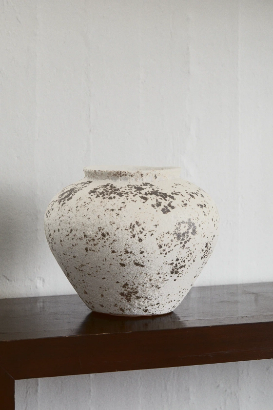 Terracotta vase - Light beige/Speckled - Home All | H&M GB